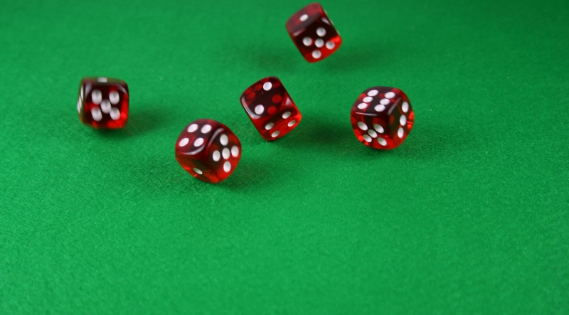 dice on green table